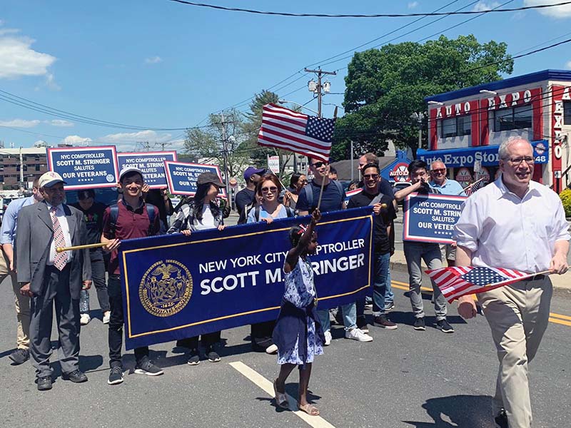 Memorial Day march with NYC Comptroller Stringer